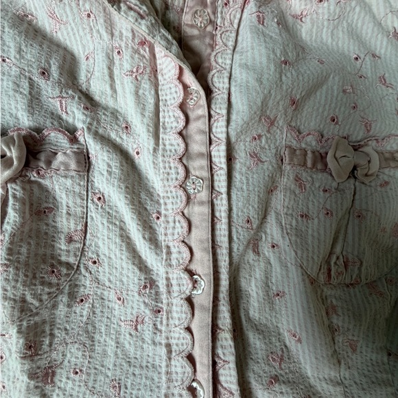 Coquette bebe Pink Ruffled Women's button up Top - Picture 6 of 6